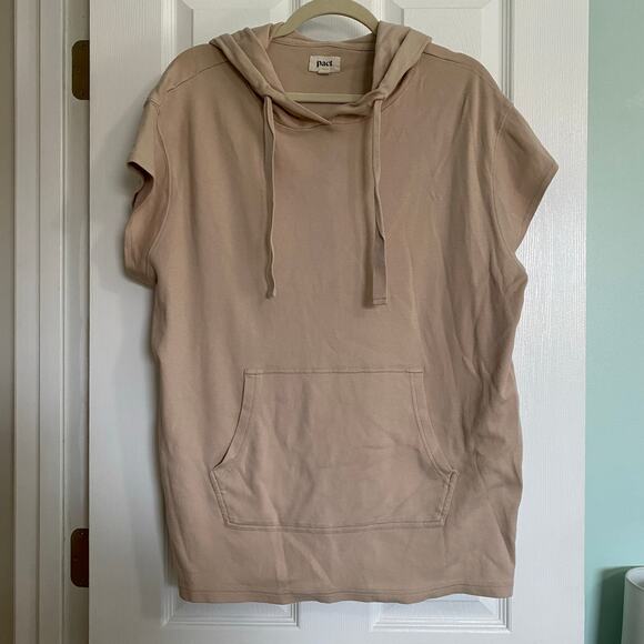 Pact Organic Sweaters - Pact women’s size XL cut-off sleeve hoodie 100% organic cotton